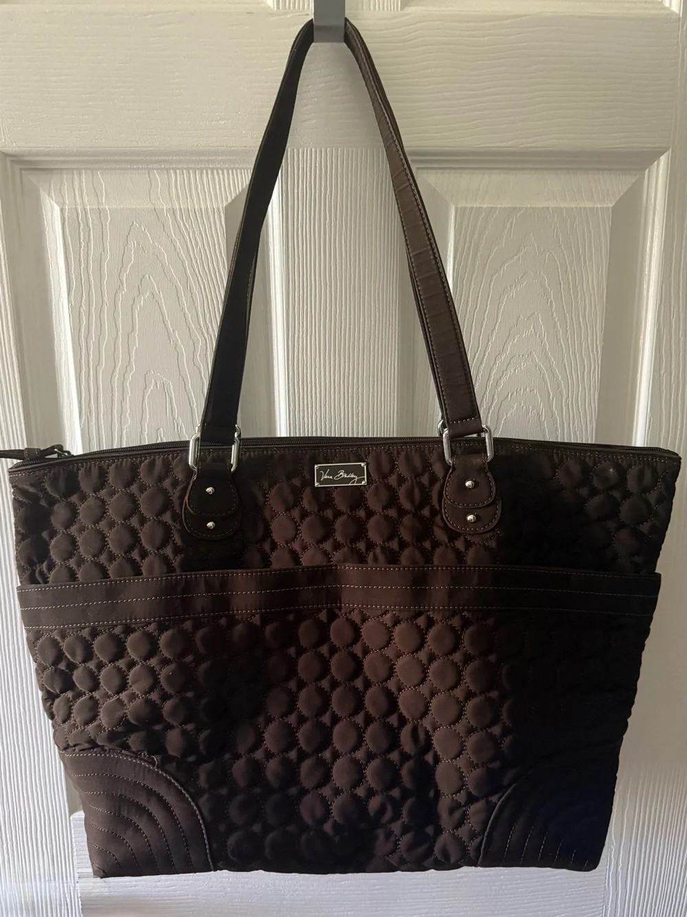 Vera Bradley Diaper Tote Bag Espresso Brown Microfiber Large